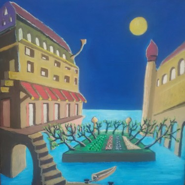 Painting titled "Le jardin sur l'eau" by François Longère, Original Artwork, Acrylic