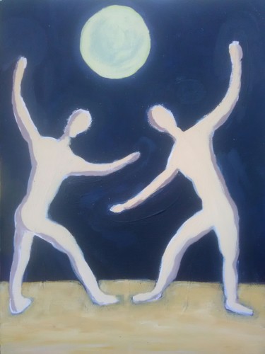Peinture intitulée "Les danseurs de lune" par François Longère, Œuvre d'art originale, Acrylique