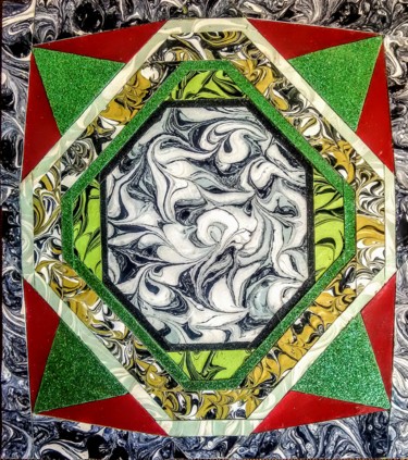 Peinture intitulée ""étoile verte"" par François Longère, Œuvre d'art originale, Acrylique