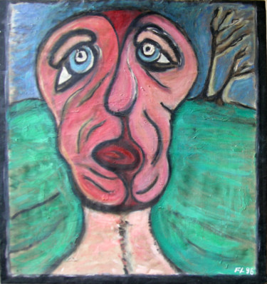 Peinture intitulée ""Le clown triste"" par François Longère, Œuvre d'art originale, Acrylique