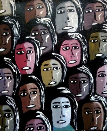 Peinture intitulée ""Les spectateurs 3"" par François Longère, Œuvre d'art originale, Acrylique