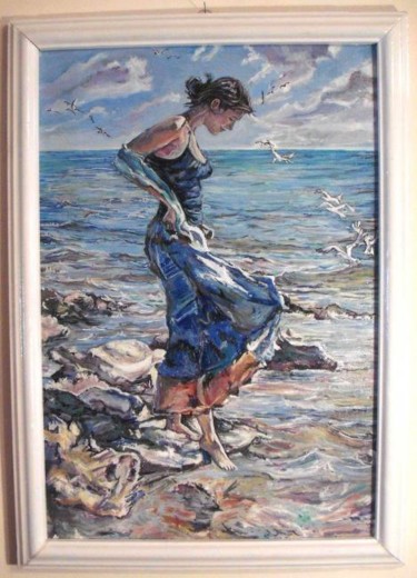 Painting titled "Marina (part 1)" by Vranceanu Aurelian, Original Artwork, Oil