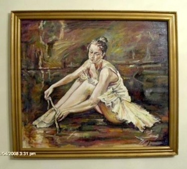 Painting titled "balerina" by Vranceanu Aurelian, Original Artwork, Oil