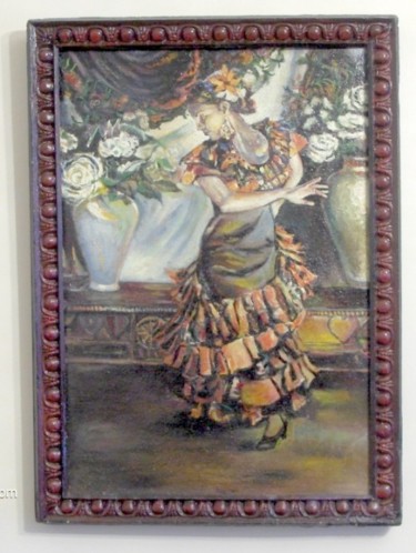 Painting titled "Spanish dancer" by Vranceanu Aurelian, Original Artwork, Oil