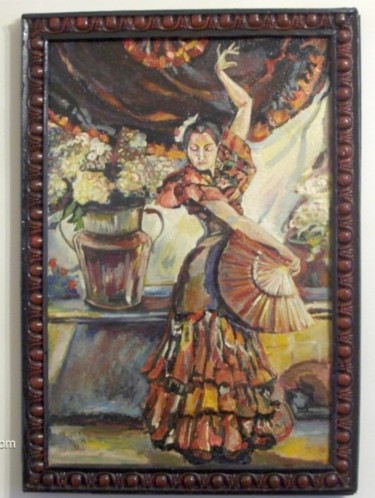 Painting titled "Spanish dancer (2)" by Vranceanu Aurelian, Original Artwork, Oil