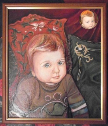 Painting titled "Little Razvan" by Vranceanu Aurelian, Original Artwork, Oil