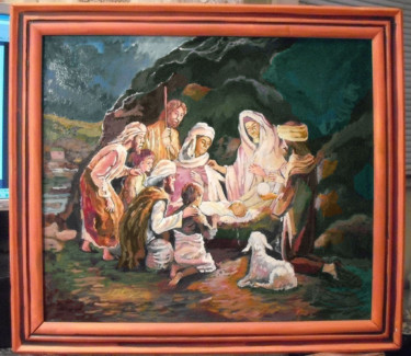 Painting titled "birth" by Vranceanu Aurelian, Original Artwork, Oil