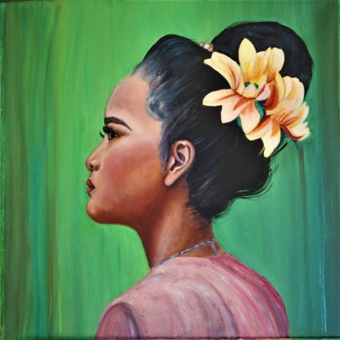 Peinture intitulée "Jeune fille Thaie 2" par Lonicera, Œuvre d'art originale, Huile