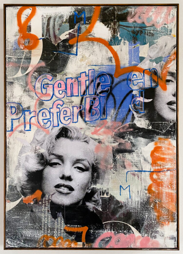 Schilderij getiteld "Blondes Remix" door Lons, Origineel Kunstwerk, Acryl Gemonteerd op Frame voor houten brancard
