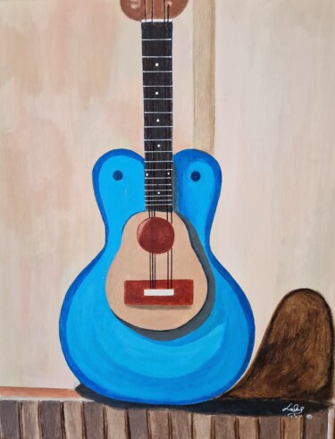 Malerei mit dem Titel "Agathe the Blues" von Lookus Art, Original-Kunstwerk, Acryl