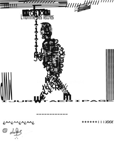 Grafika cyfrowa / sztuka generowana cyfrowo zatytułowany „Homme de lettre” autorstwa Lookus Art, Oryginalna praca, Malarstwo…