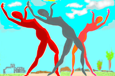 Digital Arts titled "Dancers" by Lookus Art, Original Artwork, Digital Painting