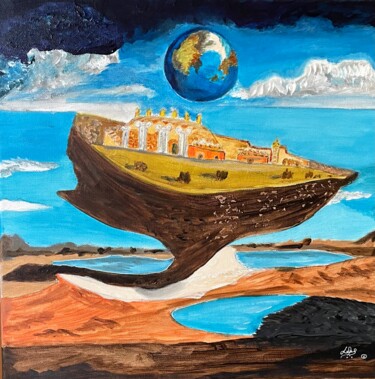 Schilderij getiteld "Le palais de Zeus" door Lookus Art, Origineel Kunstwerk, Acryl