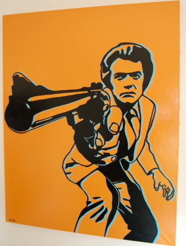 Painting titled "Dirty harry." by Loo Nam, Original Artwork, Oil