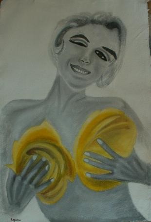 Peinture intitulée "Marilyn" par Helene, Œuvre d'art originale, Huile