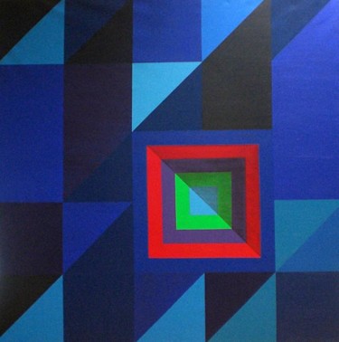 Peinture intitulée "Bleuïde" par Helene, Œuvre d'art originale, Huile