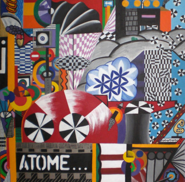 Painting titled "Atome" by Helene, Original Artwork