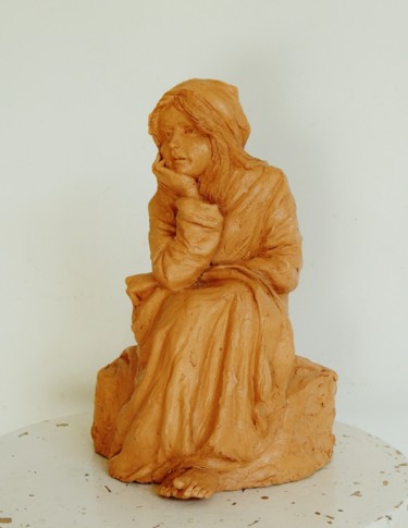 Escultura intitulada "Menina I" por Arley Lopes, Obras de arte originais, Cerâmica