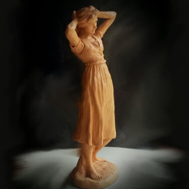 Sculpture titled "Mulher 2" by Arley Lopes, Original Artwork, Clay