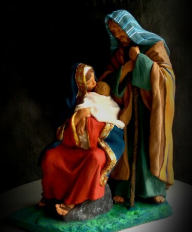 Escultura titulada "Holy Family 2" por Arley Lopes, Obra de arte original, Cerámica