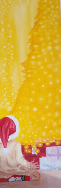 Peinture intitulée "L'enfant de Noël" par Patricia Mouttet-Lopez, Œuvre d'art originale, Huile
