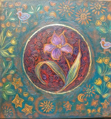 Peinture intitulée "iris" par Bernadette Lopicki, Œuvre d'art originale