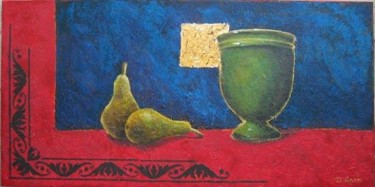 Painting titled "le pot médicis" by Bernadette Lopicki, Original Artwork, Oil