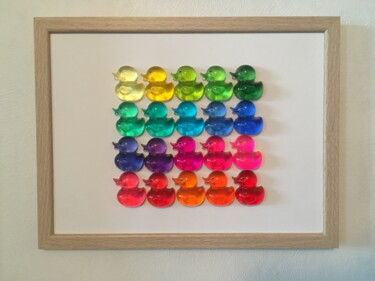 Collages titled "Anatis 5" by Lor De Comette, Original Artwork, Resin Mounted on Other rigid panel