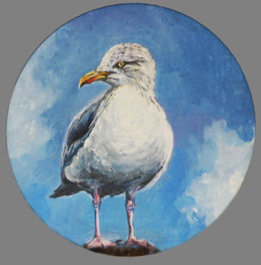 Картина под названием "Seagull" - Lora Klimova, Подлинное произведение искусства, Акрил