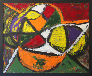 Картина под названием "Abstract still life" - Lora Pavlova, Подлинное произведение искусства, Масло Установлен на Деревянная…