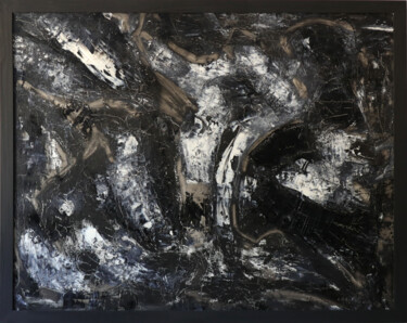 Peinture intitulée "Black and white wal…" par Lora Pavlova, Œuvre d'art originale, Huile