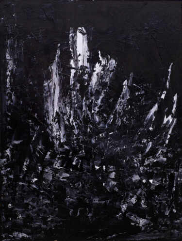 Pittura intitolato "Monochrome modern m…" da Lora Pavlova, Opera d'arte originale, Olio
