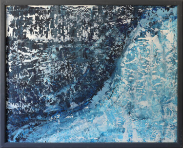 Painting titled "Blue and WhiteIntui…" by Lora Pavlova, Original Artwork, Oil