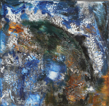 Peinture intitulée "20-I-23 Dolphin abs…" par Lora Pavlova, Œuvre d'art originale, Huile