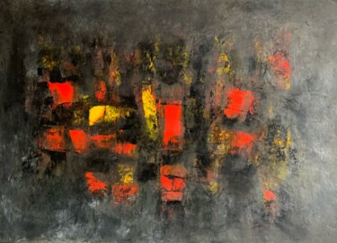 Painting titled "Flame" by Lora Pavlova, Original Artwork, Oil