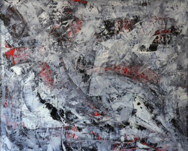 Malerei mit dem Titel "Swan heart red whit…" von Lora Pavlova, Original-Kunstwerk, Öl