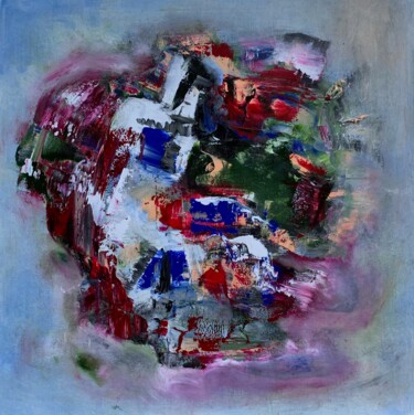 Malerei mit dem Titel "Purple summer rain" von Lora Pavlova, Original-Kunstwerk, Öl