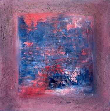 Painting titled "Square abstract oil…" by Lora Pavlova, Original Artwork, Oil