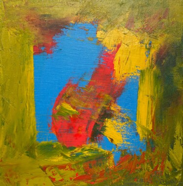 Painting titled "Square abstract oil…" by Lora Pavlova, Original Artwork, Oil