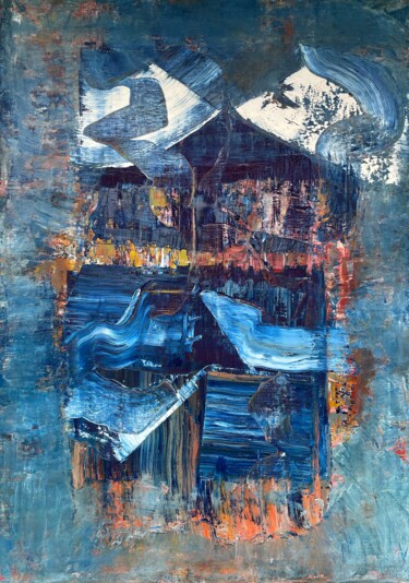 Malerei mit dem Titel "Mark 2021-54" von Lora Pavlova, Original-Kunstwerk, Öl