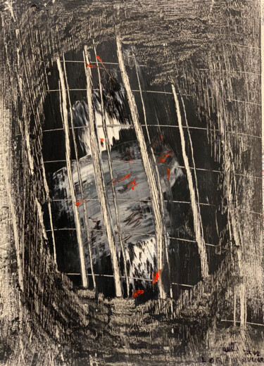 Malerei mit dem Titel "She is in Prison 20…" von Lora Pavlova, Original-Kunstwerk, Öl