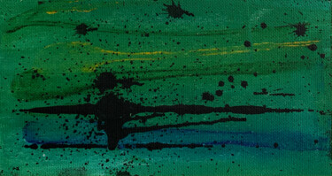 Malerei mit dem Titel "Black Rain-3" von Lora Pavlova, Original-Kunstwerk, Acryl