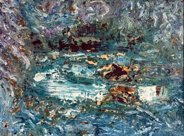 Malerei mit dem Titel "Island" von Lora Pavlova, Original-Kunstwerk, Öl