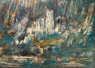 Malerei mit dem Titel "Abstract mountain" von Lora Pavlova, Original-Kunstwerk, Öl