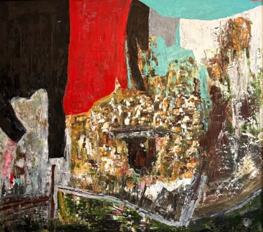 Картина под названием "The City of Evil wh…" - Lora Pavlova, Подлинное произведение искусства, Масло