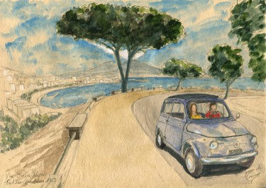 绘画 标题为“Via Orazio, Napoli.…” 由Loran De Cevinne, 原创艺术品, 水彩