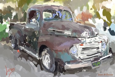 Digital Arts titled "Ford Pick-up" by Loran De Cevinne, Original Artwork, Digital Painting