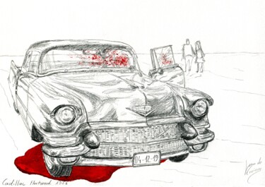 Desenho intitulada "Cadillac Fleetwood…" por Loran De Cevinne, Obras de arte originais, Lápis