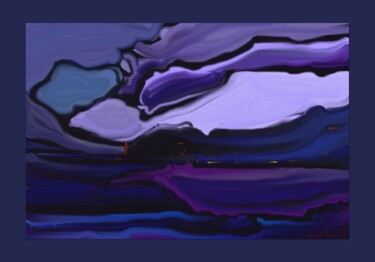 Peinture intitulée "Crépuscule à Carque…" par Loran De Cevinne, Œuvre d'art originale, Peinture numérique