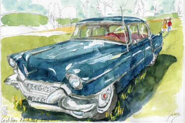 绘画 标题为“Cadillac Fleetwood…” 由Loran De Cevinne, 原创艺术品, 水彩